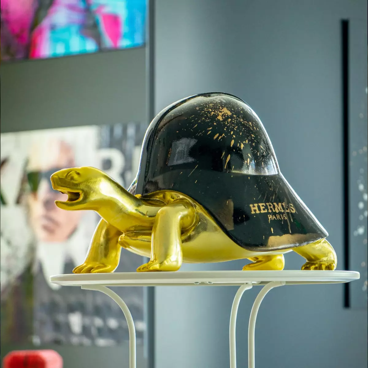 Bild 0 von Pop Art Designer Schildkröte Black / Gold